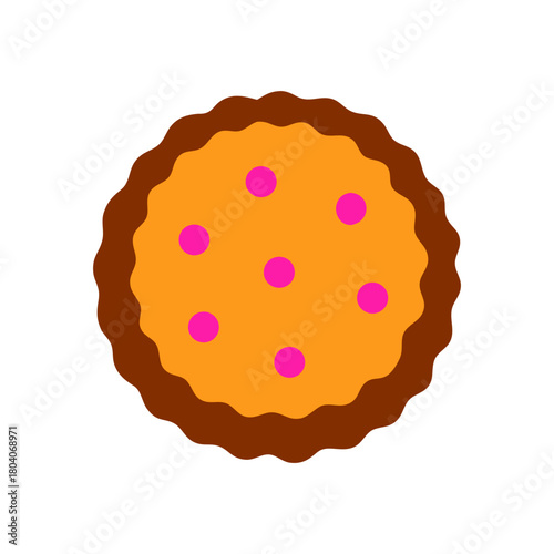 Colored Flat Illustration of a Cookie Biscuit