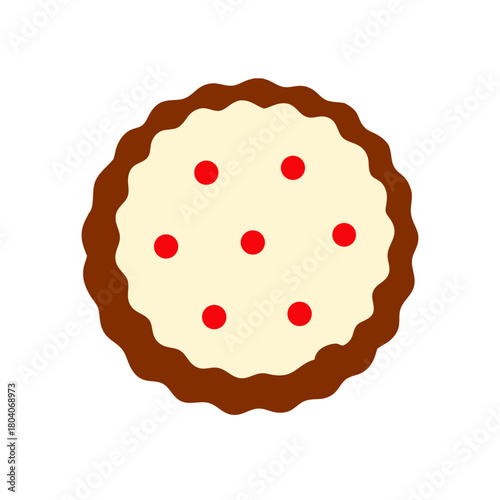 Colored Flat Illustration of a Cookie Biscuit