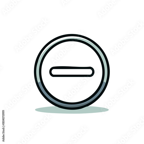 Circle with Minus Sign Icon Simple Design and Flat Style