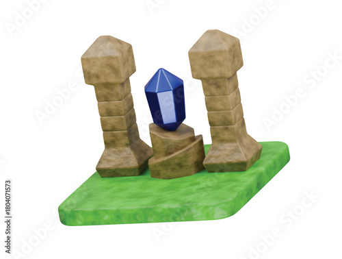 crystal altar icon 3d illustration render