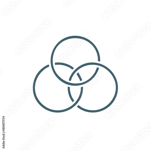 Overlapping Circles Geometric Design Symbolic Connection Three Linked Interlocking Rings Abstract Concept