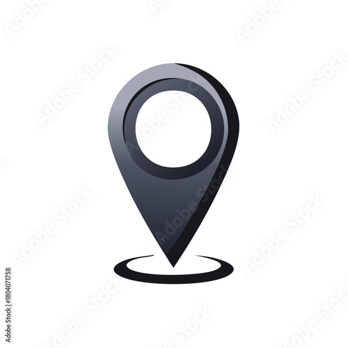 3D Location Marker Icon Symbol, Navigation Concept, Pinpoint Navigation, Isolated Illustration