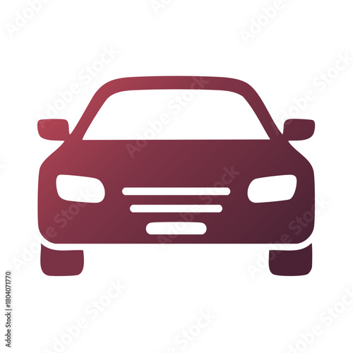 Front view illustration of a car with a gradient in burgundy color.