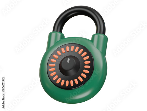 coded padlock icon 3d illustration render