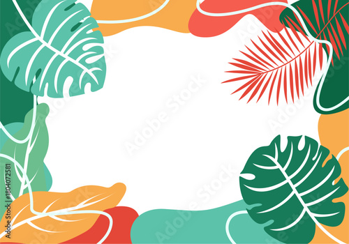 Tropical Leaves Border Clipart PNG Images