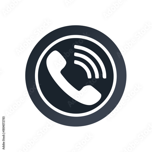 Calling Symbol Illustration Isolated Design Depicting Communication in a Circle