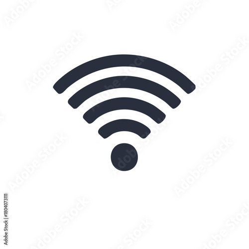 Simple dark gray wi-fi signal icon representing wireless internet connection