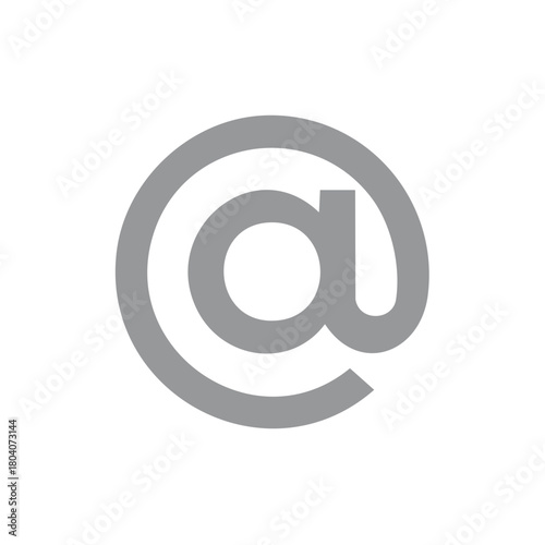 Simple Gray At Symbol Icon for Digital Communication and Internet Concepts