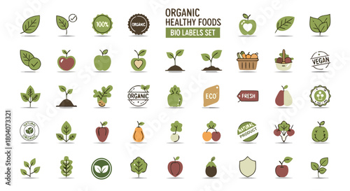 Healthy Living and Sustainability Icons