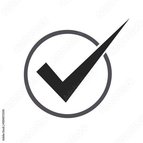 Checkmark Inside Circle Symbolizing Approval Confirmation and Correctness Verification Process