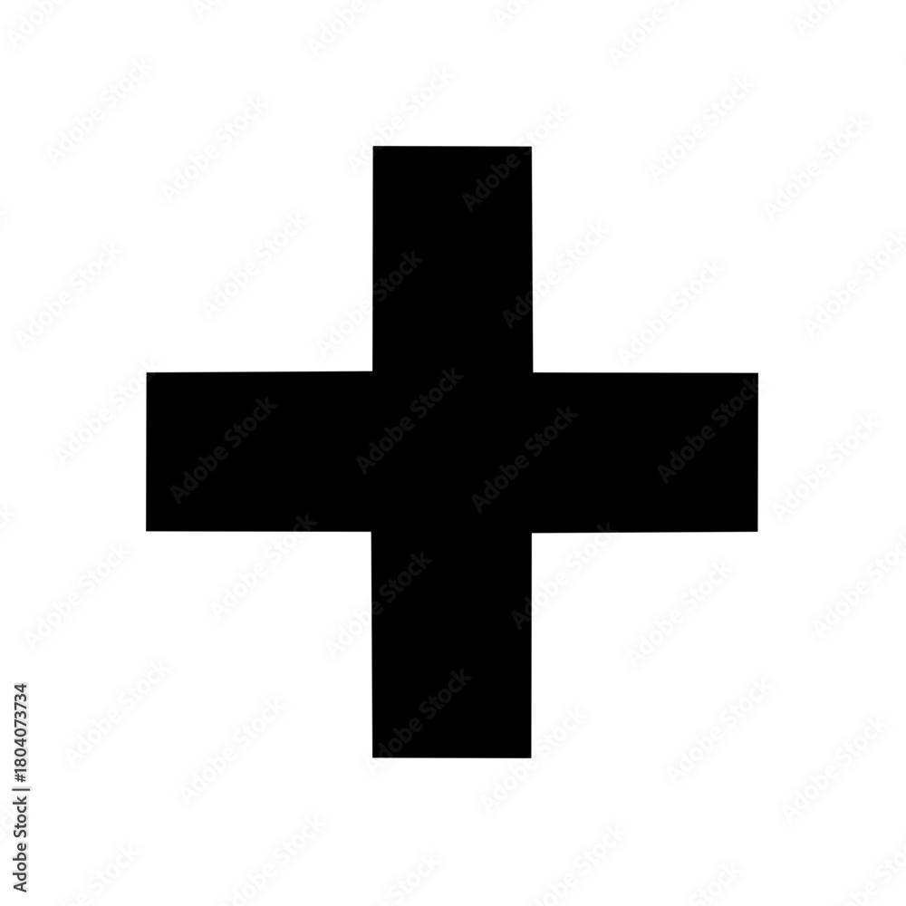 Obraz premium Black Cross Symbol Against White Background