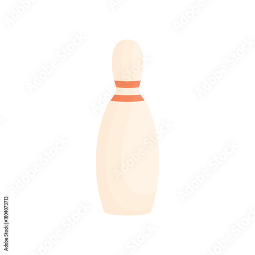 Bowling pin isolated on a white background. Sports equipment.