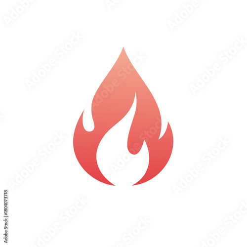 Abstract Red Gradient Flame Icon