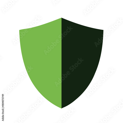 Modern Green Shield Icon Vector Illustration For Safety and Protection