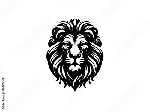 Wallpaper Mural Lion head silhouette forms a bold vector emblem in black. Logo design concept Torontodigital.ca