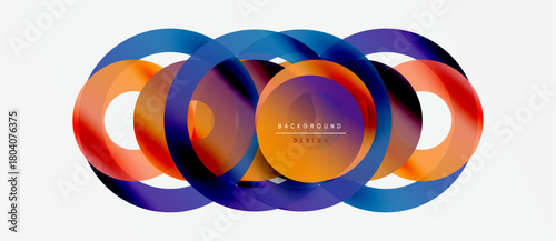 Abstract circles overlap, creating vibrant color gradients. Modern design element for backgrounds, presentations. Smooth transitions visible.