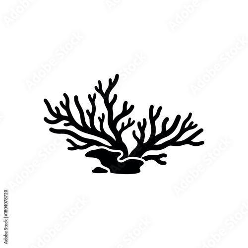 Coral Reef Icon Silhouette Vector