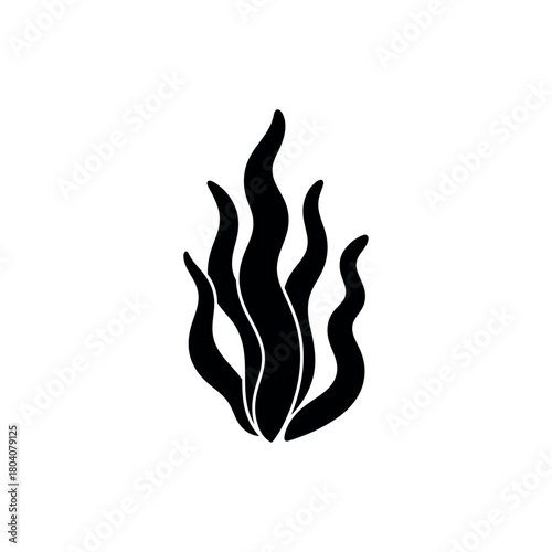 Waving Seaweed Icon Silhouette