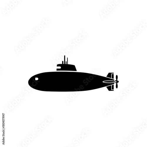 Simple Submarine Icon Silhouette