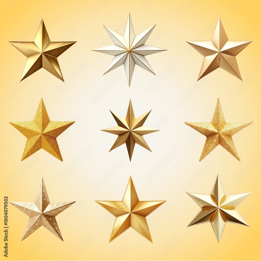 Obraz premium Gold star element set
