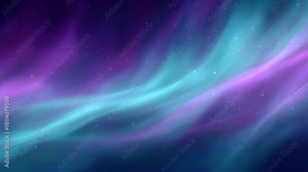 Obraz premium 幻想的なオーロラが広がる夜空の背景