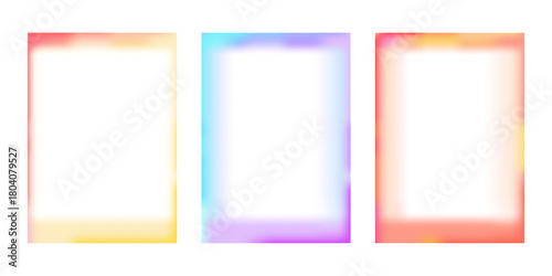 Blur aurora fluid border, frame. Y2k vibrant soft liquid effect. Neon flow, color gradation. Blend mesh with soft neon light holographic