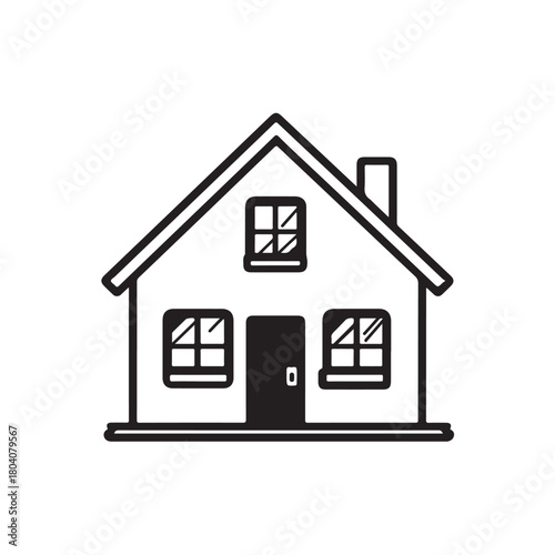 Simple house vector icon with minimalist and clean design.