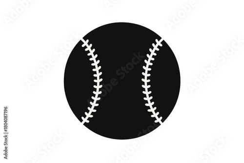 Minimalist black and white baseball silhouette graphic for athletic competition