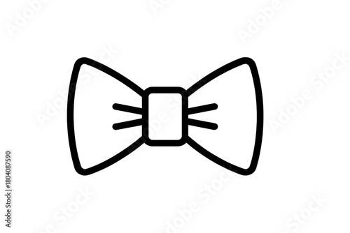 Elegant neckwear accessory, a classic bow tie used for formal wear and sophisticated fashion