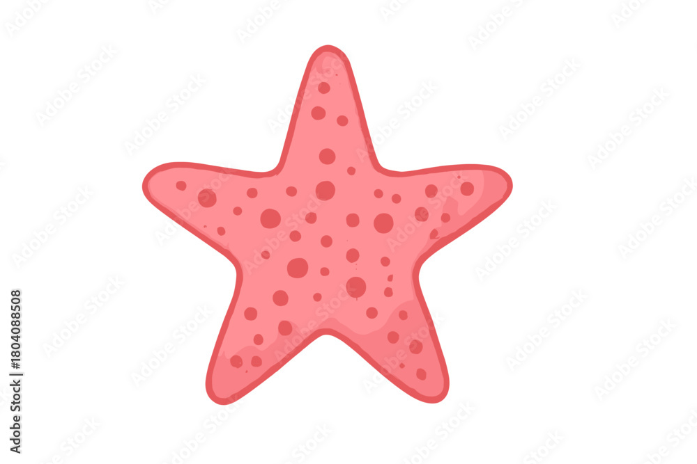 Obraz premium Bright pink sea star with textured spots isolated on a clean white background