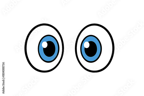 Playful pair of cartoon eyeballs featuring blue irises and black pupils