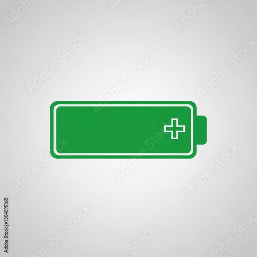 Green battery icon indicating full charge on a light background.