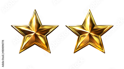 Five-pointed star, gold star, cutout, PNG image