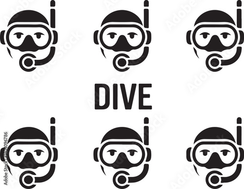 Diving Icon Pattern for Underwater Adventure and Water Sports Enthusiasts