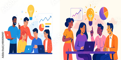 Teamwork collaboration in modern office

Business professionals brainstorming together

Corporate teamwork and leadership meeting

Multicultural business team working together

Hybrid work teamwork co