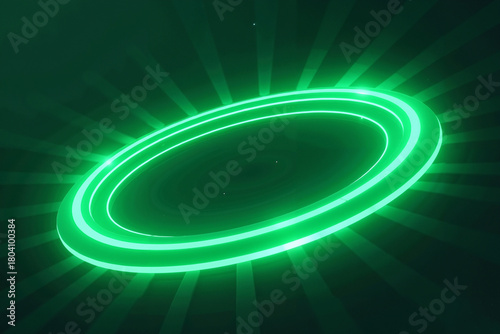 Glowing Green Ring in Cosmic Space