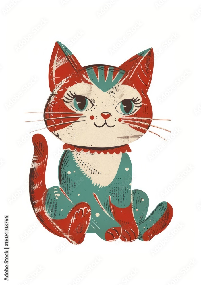 Obraz premium Christmas cat toy art animal mammal.