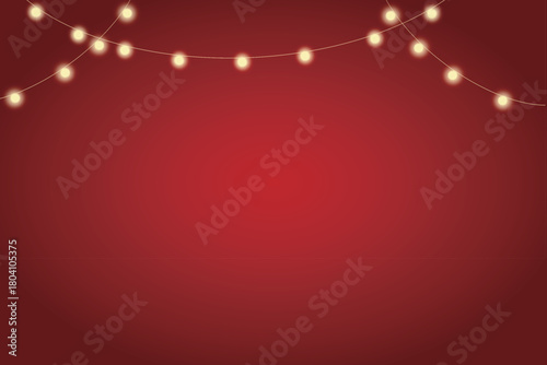 Christmas red gradient background with chain light effect