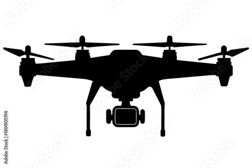 Drone camera icon silhouette vector, Drone  black symbol
