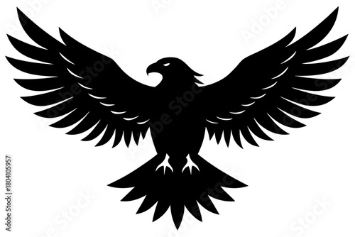 Flying Bald Eagle  silhouette vector, Bald Eagle black symbol
