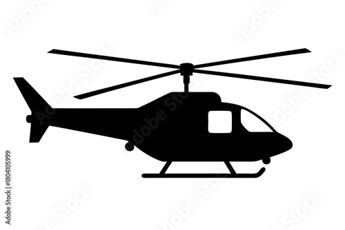 Helicopter black icon, Military helicopter silhouette art
