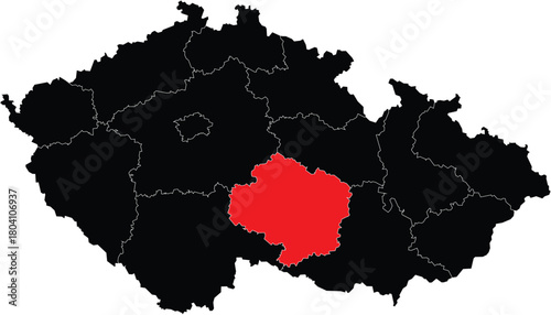Vector Map of Vysocina Region on Czech Republic