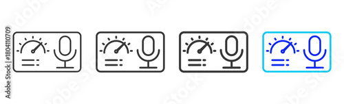 noise monitoring Icon Set Collection in Creative Outline Style for Business Featuring Multiple Thickness Variations Perfect for Workplace Health and Safety Design