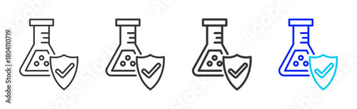 safety chemical Icon Set Collection in Creative Outline Style for Business Featuring Multiple Thickness Variations Perfect for Workplace Health and Safety Design
