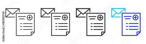 medical report Icon Set Collection in Creative Outline Style for Business Featuring Multiple Thickness Variations Perfect for Workplace Health and Safety Design