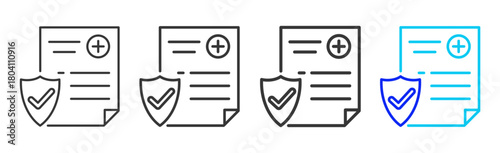 safety filing Icon Set Collection in Creative Outline Style for Business Featuring Multiple Thickness Variations Perfect for Workplace Health and Safety Design
