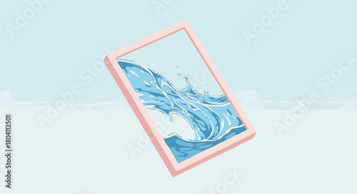 Dynamic water splash contained within a sleek, modern frame.