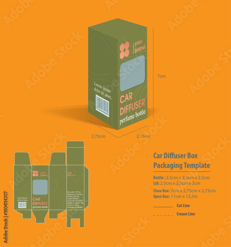 Modern 3D car diffuser box packaging design