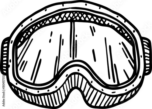 Protective ski goggles illustration winter sports eyewear for safety, snowboarding and skiing equipment accessory