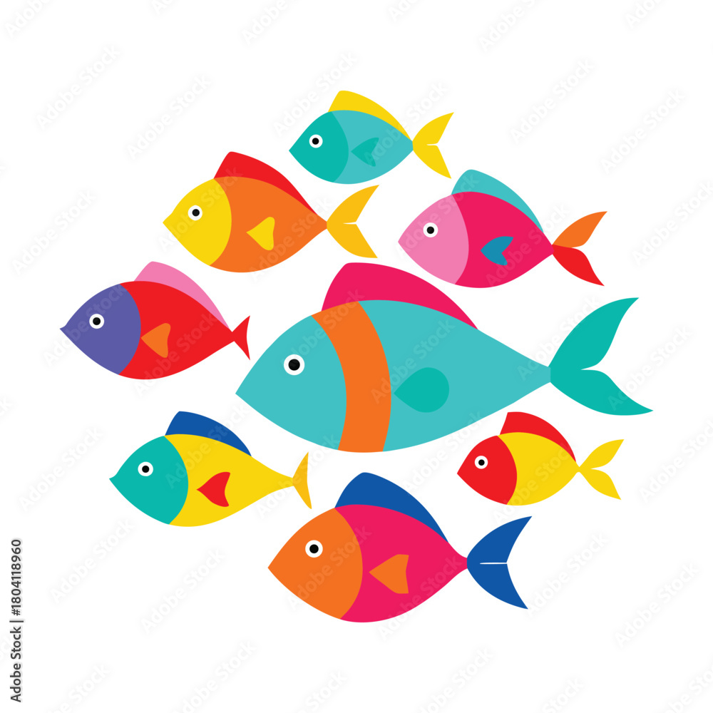 Fototapeta premium Vibrant tropical fish collection for underwater designs